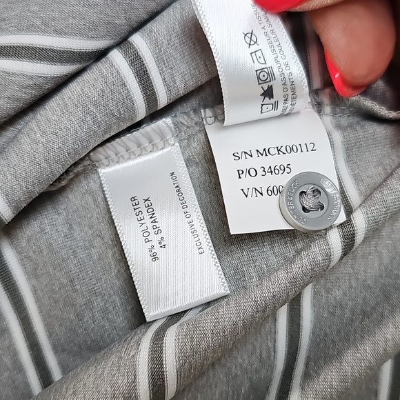 NWT Cutter & Buck Big Mens DryTec Polo 3xl Gray/white Striped - Picture 7 of 8